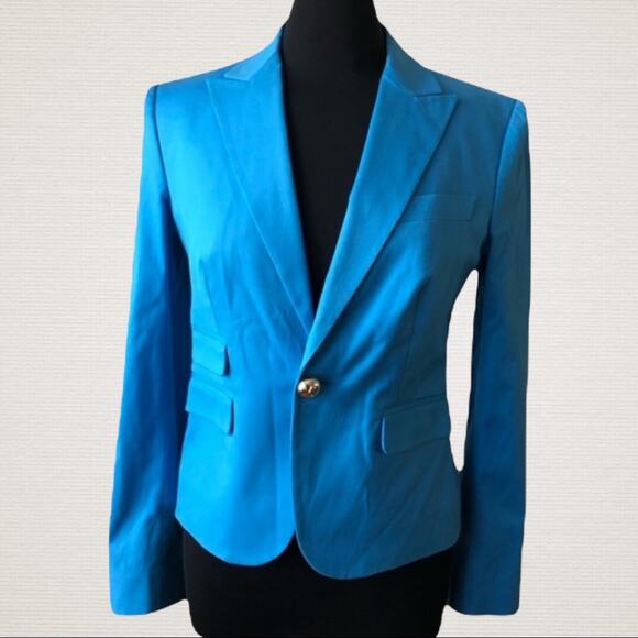DSQUARED2 Single Button Fitted Blazer Womens 8 Blue Feminine Trendy Casual Chic - Picture 1 of 11